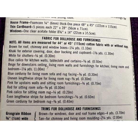 Simplicity sewing pattern 9821 doll house and furnishings - Picture 5 of 6